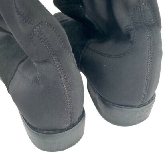 Stuart Weitzman 5050 Nappa Suede Leather Black Over The Knee Boots Size 7 - Picture 9 of 13